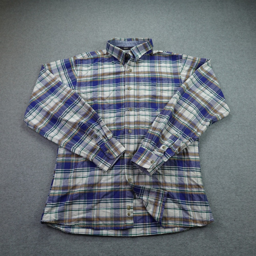 Wrangler 20X Shirt Mens Small Blue Plaid Western‎ Button Down Long Sleeve